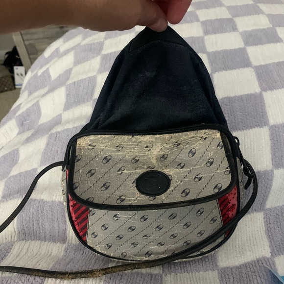 GUCCI AUTHENTIC SHOULDER BAG PVC/LEATHER NAVY/GREY/RED **ACCESSORY COLLECTION** - Picture 6 of 10